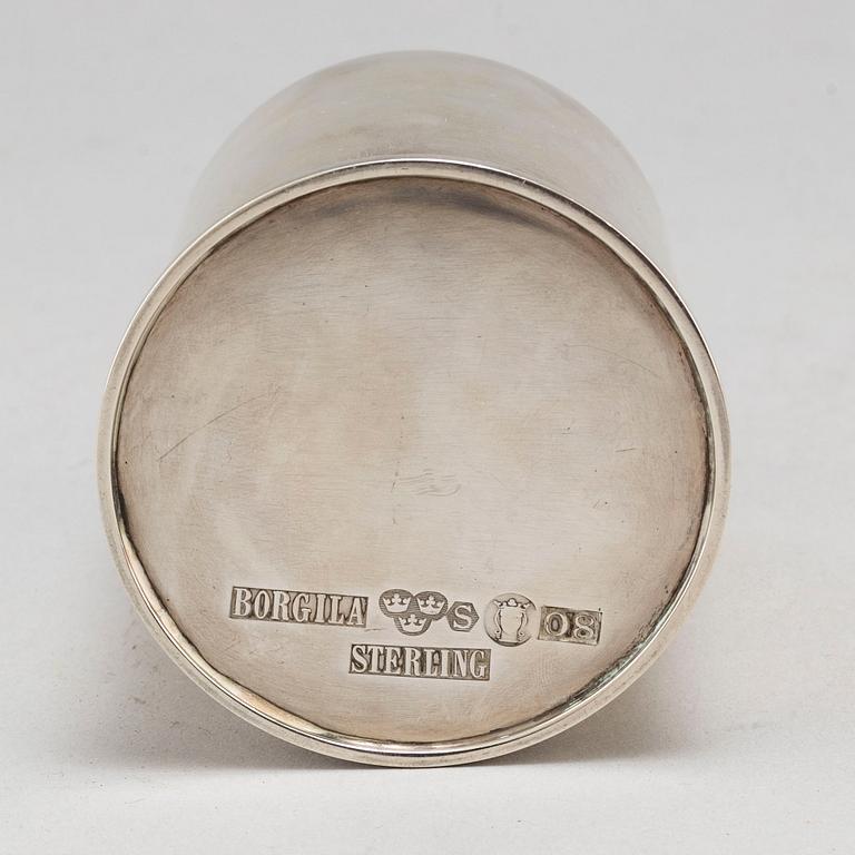 ATELIER BORGILA, cigarettburk, sterling silver Stockholm 1940.