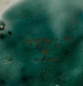 SKRIVBORDSSET, 7 delar, stengods, bl a "Argenta, Wilhelm Kåge, Gustavsberg.