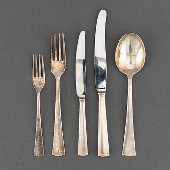 A Swedish 20th century 51 piece sterling silver cutley-set, marked CGH, Stockholm 1960.
