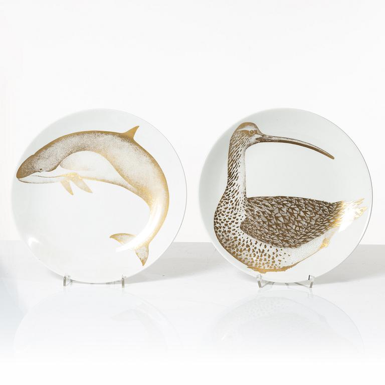 Paul Hoff, 20 plates, 'Arter i fara', Gustavsberg.