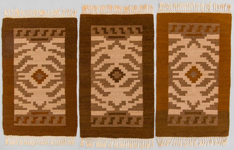 Greta Strandberg, 1920s flat weave carpets 1+3 for The Friends of Finnish Handicraft. Circa 300 x 190 and 100 x 60 cm.