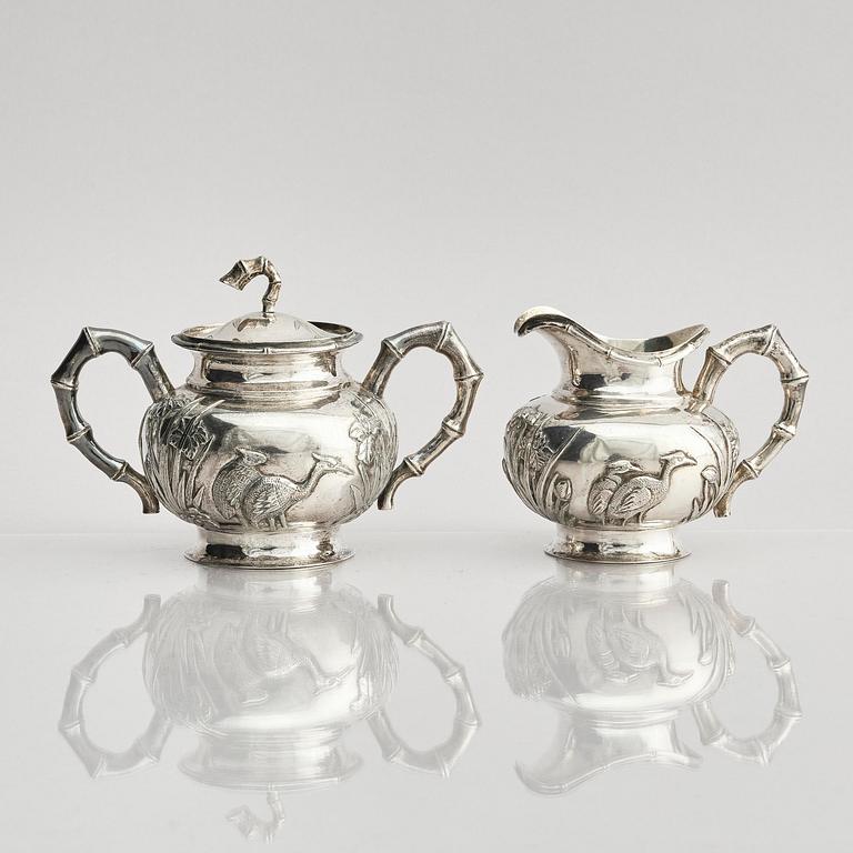A fine Chinese Export silver tea and coffee service, Sing Fat, early 20th century.
