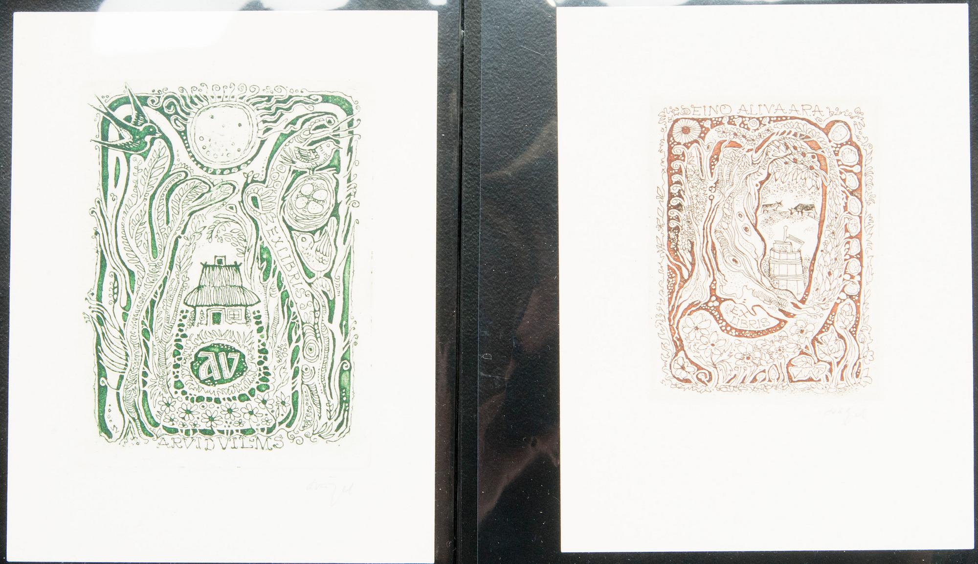 Silvi Väljal, ex-libris etchings, 131 pcs.