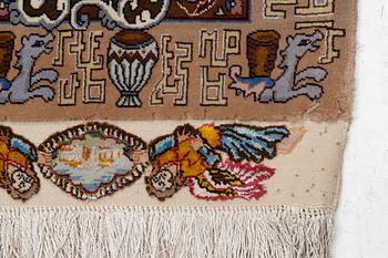 Rug, Tabriz pictorial, approx. 316 x 195 cm.