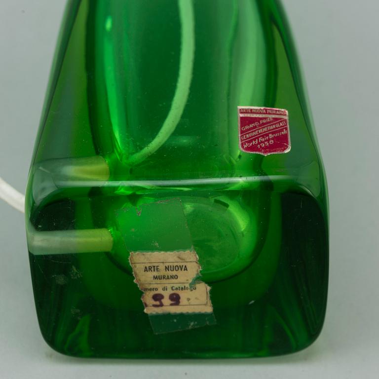 BORDSLAMPOR, ett par, glas, Murano, Italien, 1950-tal.