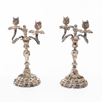 Candelabra, a pair, Rococo style, 20th century.