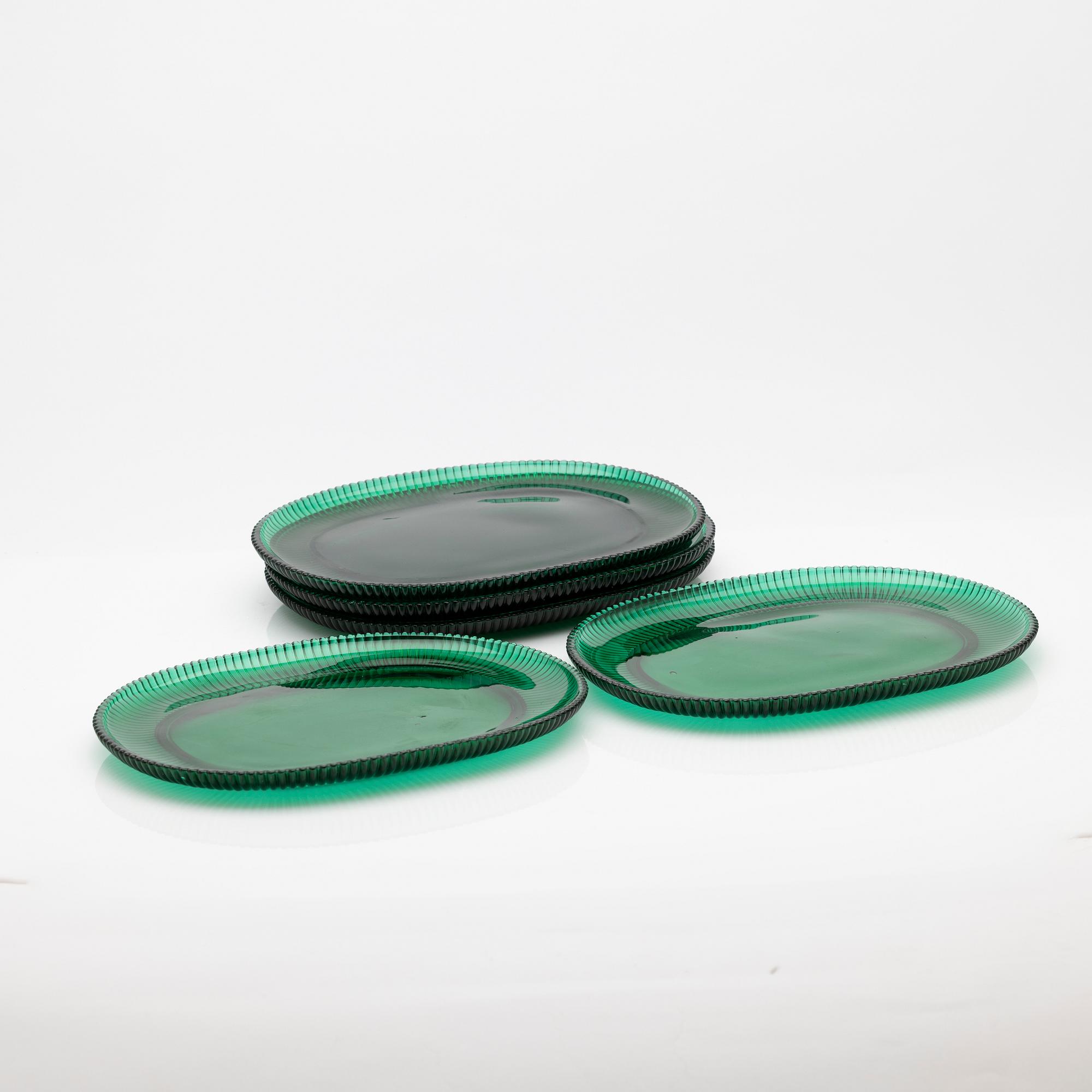 Arthur Percy, Lobster plates, 5 pcs, glass, "Reffla", Gullaskruf, second half of the 20th century.