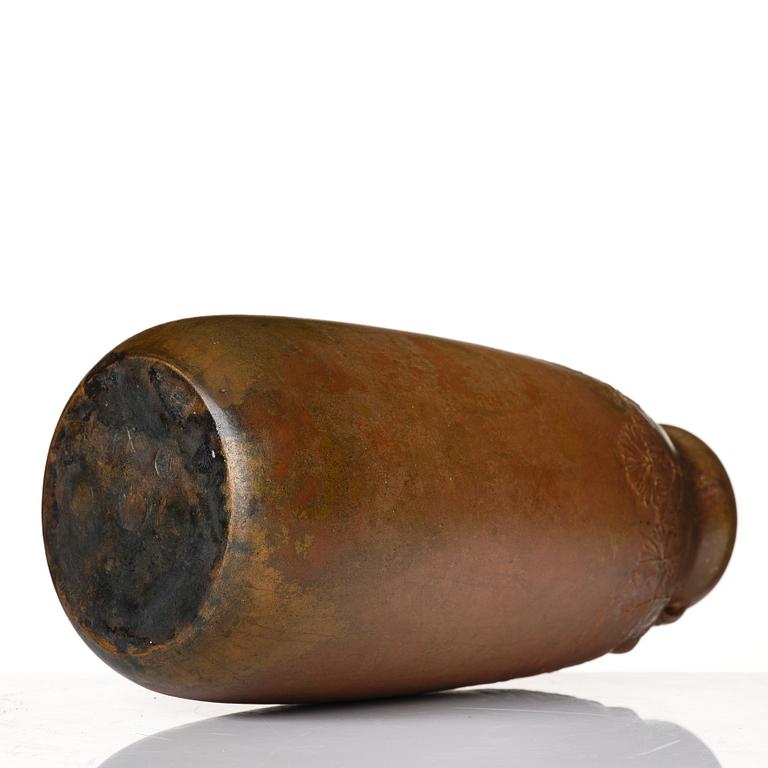 Hugo Elmqvist, an Art Nouveau patinated bronze vase, Stockholm early 1900's.