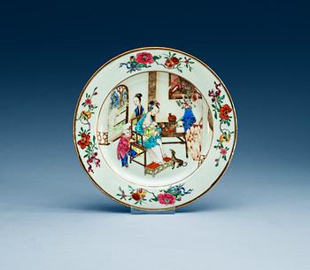 A famille rose dinner plate, Qing dynasty, Qianlong  (1736-95).