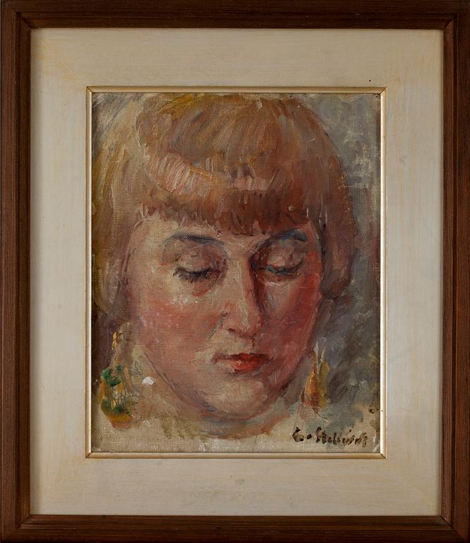 ESTER HELENIUS, olja på duk, uppfodrad på skiva, signerad, 1920-tal.