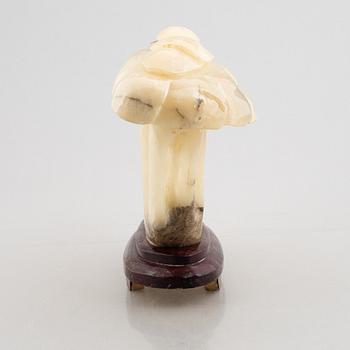 A white stone mushroom sculpture, China, 20th century.