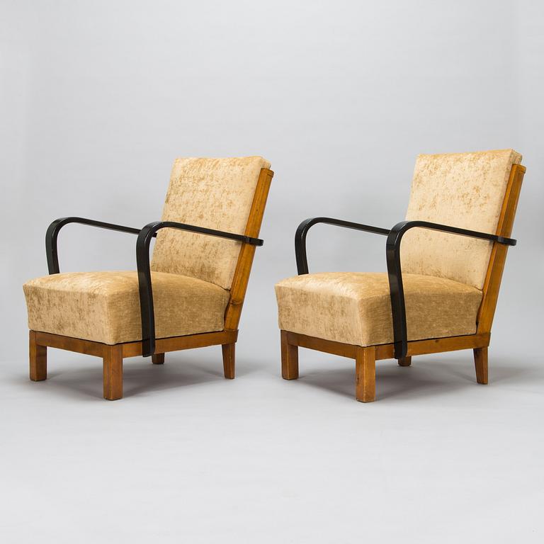 Fåtöljer, ett par, "Panu", modell 234, Asko 1930-tal.
