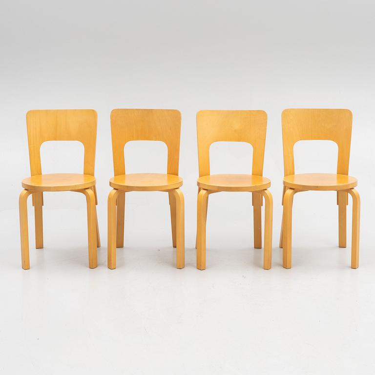 Alvar Aalto, furniture group, table model 81 B, 4 chairs and two stools, Artek, Finland, second half of the 20th century.