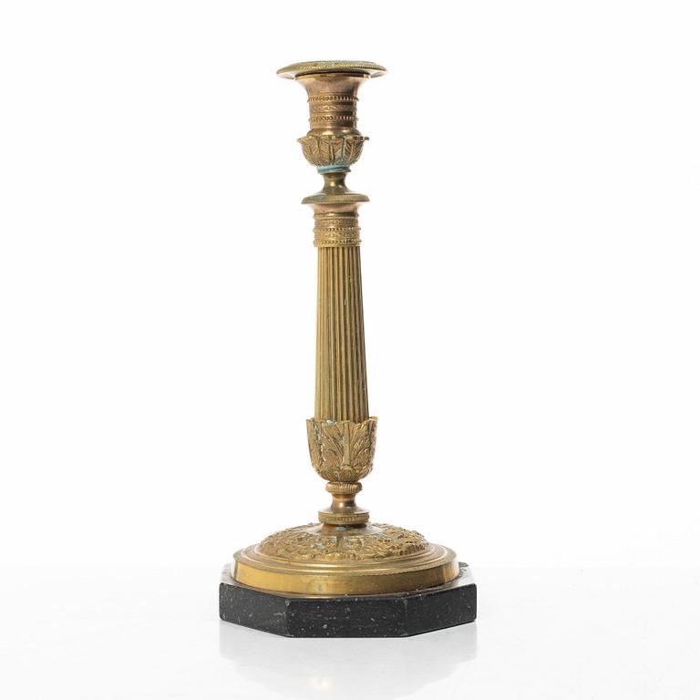 Candle holder, Empire style, R.G Johansson Metal Factory Stockholm, early 20th century.