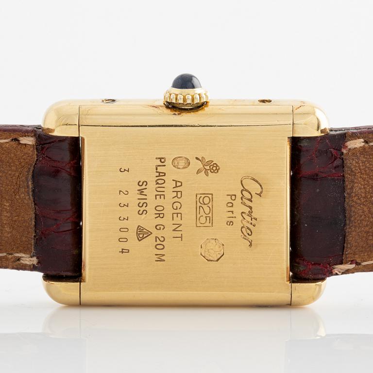 must de CARTIER, Tank, wristwatch, 20.5 x 20.5 (28) mm.