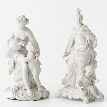 Figuriner, 2 st, porslin, KPM, Tyskland, sent 1800-tal.
