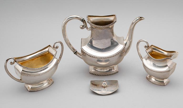KAFFESERVIS, silver, tidigt 1900-tal. Vikt ca 1188 gram.