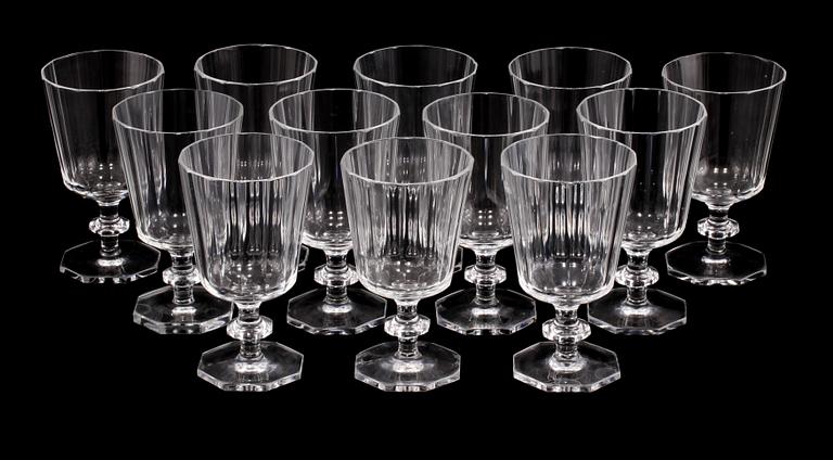 VINGLAS, 12 st, "Karlberg", Elis Bergh, Kosta Boda, 1900-talets andra hälft.