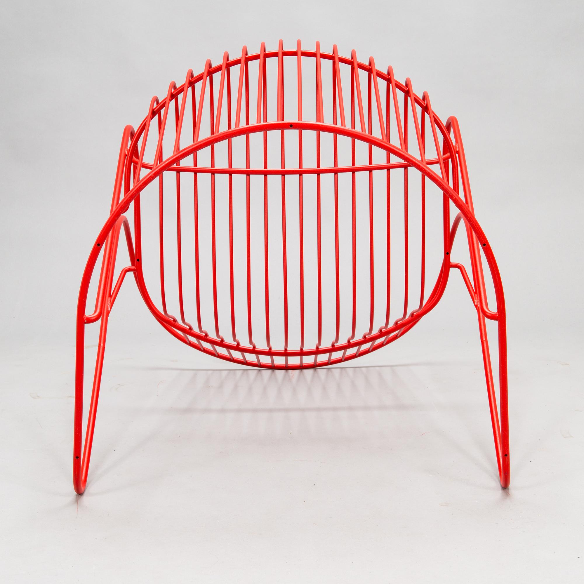 Björn Dahlström, a 'Kaskad' lounge chair for Nola Design Furniture, Sweden, with three 'Vågsvall' cushions, Marimekko.