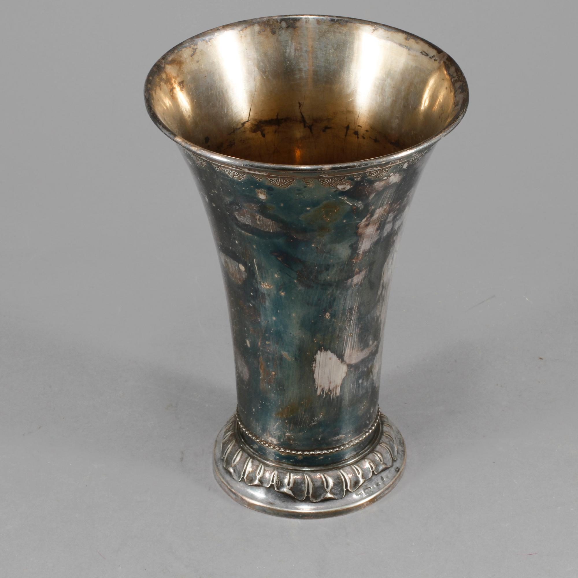 BÄGARE, silver, GAB, Stockholm, 1947, vikt 278 gram.