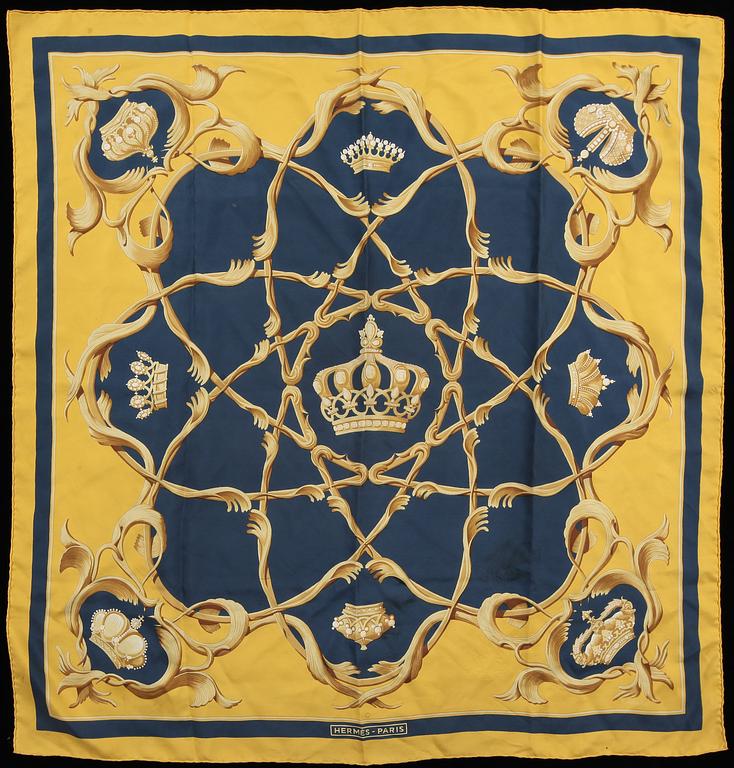 SCARF, siden, "Crowns", Julia Abadie, Hermès, Paris, 1900-talets andra hälft.