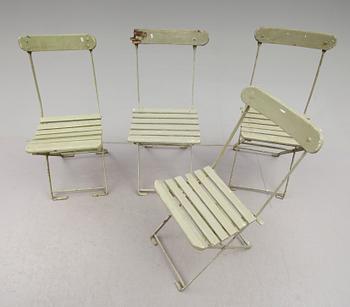 TRÄDGÅRDSSTOLAR, 4 st, 1900-talets första hälft.