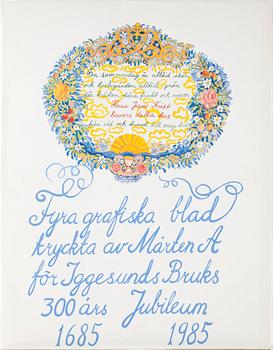 MÅRTEN ANDERSSON, 4 st, "Iggesundsmappen", grafiska blad, signerade och numrerade HC/XXXVII/XL.