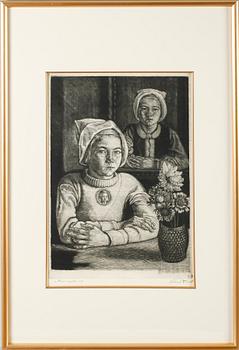 EDUARD WIIRALT, mezzotint, signerad och daterad 1942.