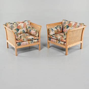 FÅTÖLJER, ett par, "Rotang", Arne Norell, 1900-talets andra hälft.