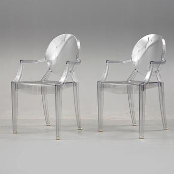 KARMSTOLAR, ett par, "Louis Ghost", Philippe Starck för Kartell.