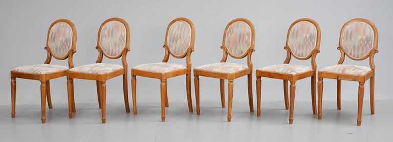 MATGRUPP, 7 delar. Ek, Louis XVI-stil. 1910-tal.