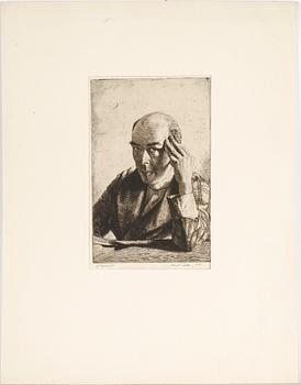 HARALD SALLBERG, torrnål, signerad med blyerts, daterad 1933.