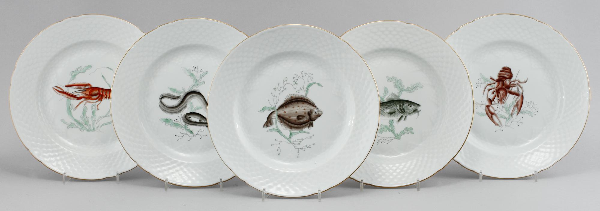 FISKTALLRIKAR, 12 st, Bing & Gröndahl, 1900-talets andra hälft.