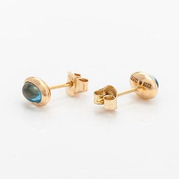 Efva Attling, a pair of 18K gold "Love Bead" earrings with topazes.