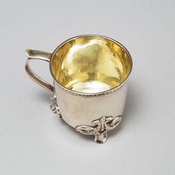 A Swedish 18th century parcel-gilt silver brandy-cup, mark of Jonas Elg, Vasteras 1786.