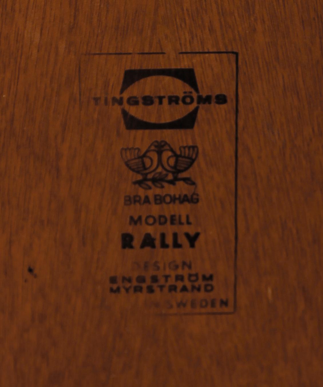 HALLMÖBEL, 2 delar, "Rally", Sven Engström och Gunnar Myrstrand, Tingströms, 1900-talets andra hälft.