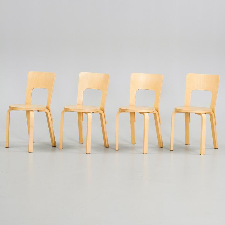 STOLAR, 4 st, modell 66, Alvar Aalto, Artek.