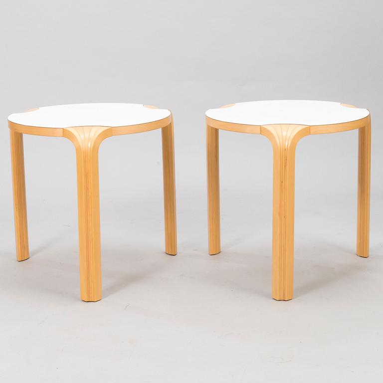 ALVAR AALTO, a pair of early 1990's 'X600' stools for Artek.
