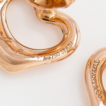 Tiffany & Co, Elsa Peretti, a pair of 18K gold 'Open Heart' earrings.