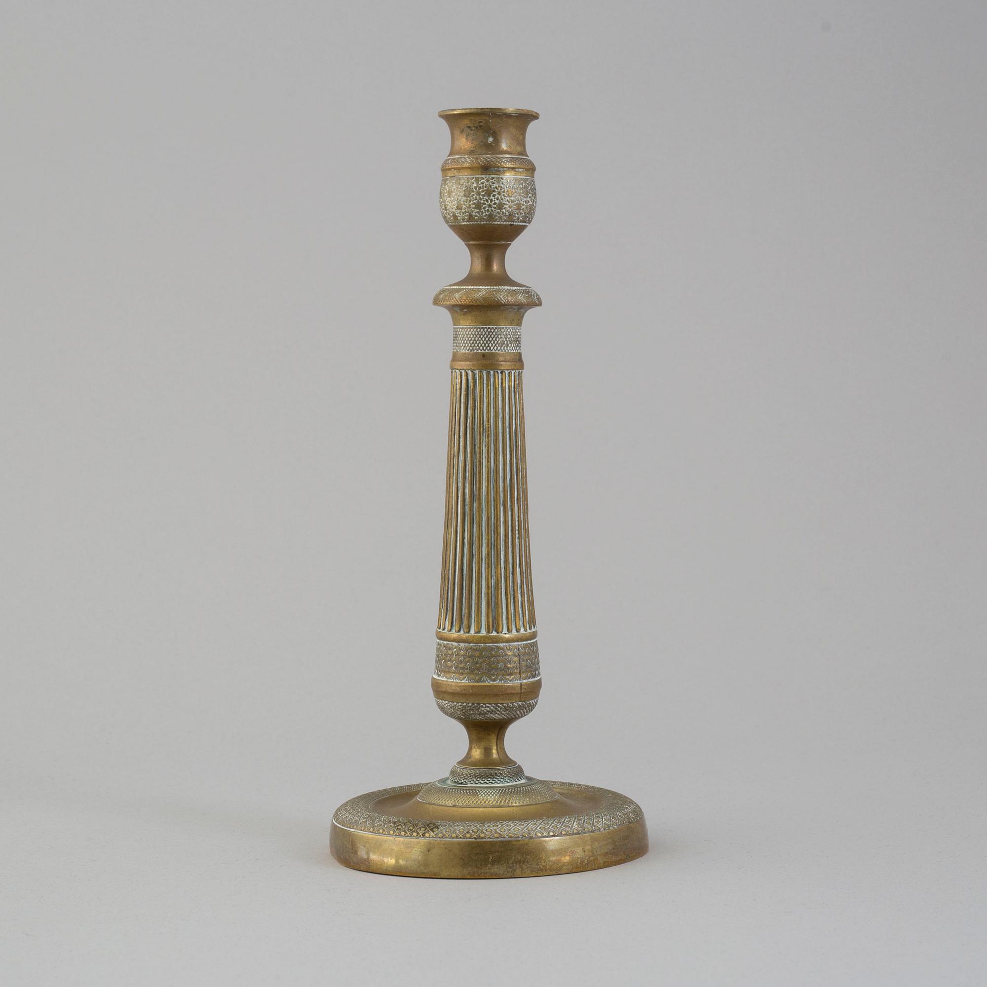 LJUSSTAKE, brons, empire, 1800-talets första hälft.