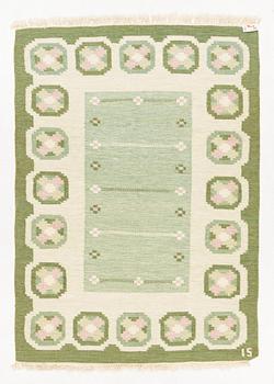 Ingegerd Silow, a flat weave rug, signed IS, c. 230 x 170 cm.