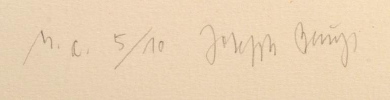 JOSEPH BEUYS, färgetsning och aqvatint signerad och numrerad HC 5/10.
