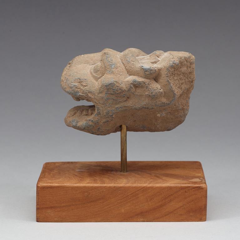 A schist sculpture fragment of a lion, Gandhara, 2nd-3rd Century.