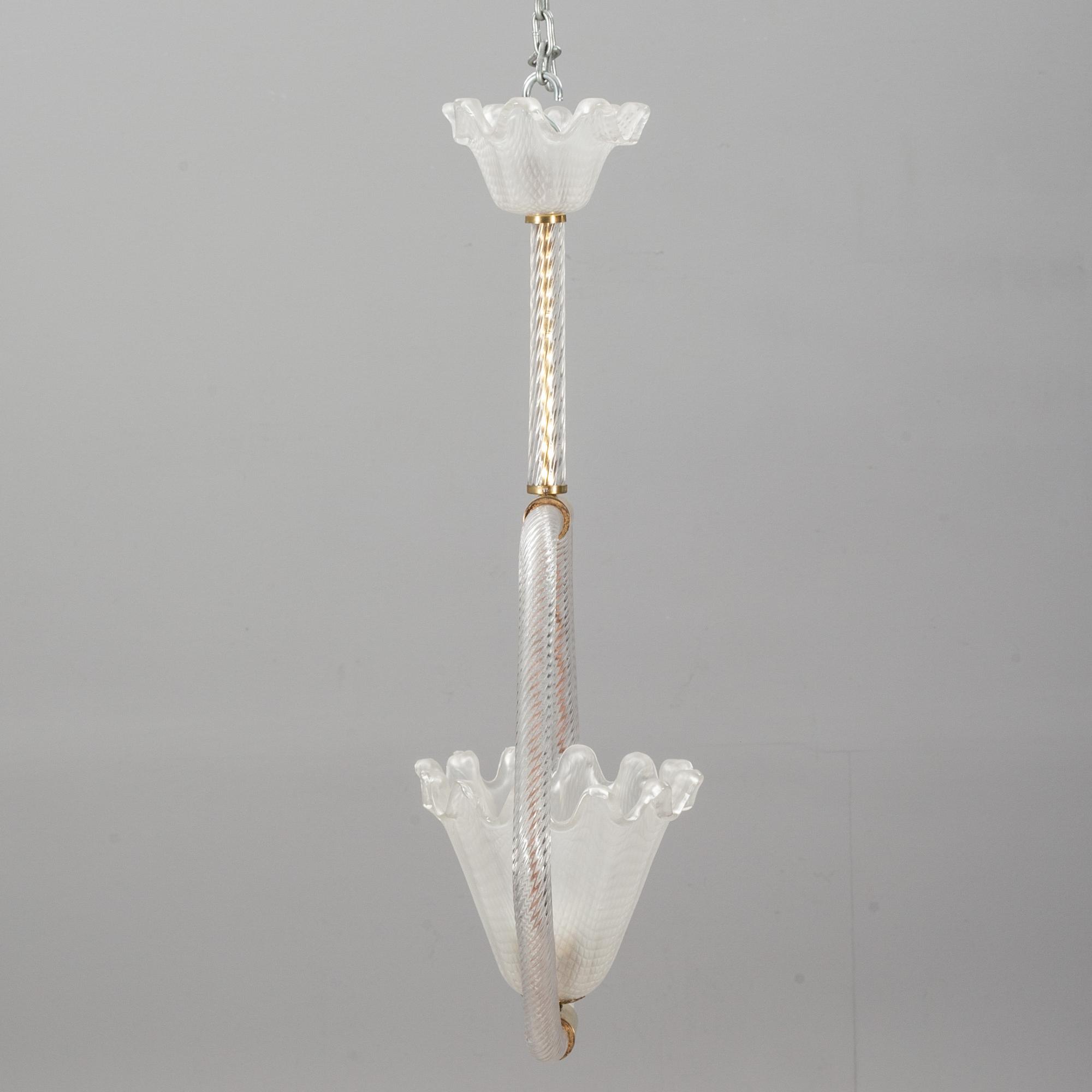 TAKLAMPA, Barovier & Toso, Italien, 1900-talets första hälft.