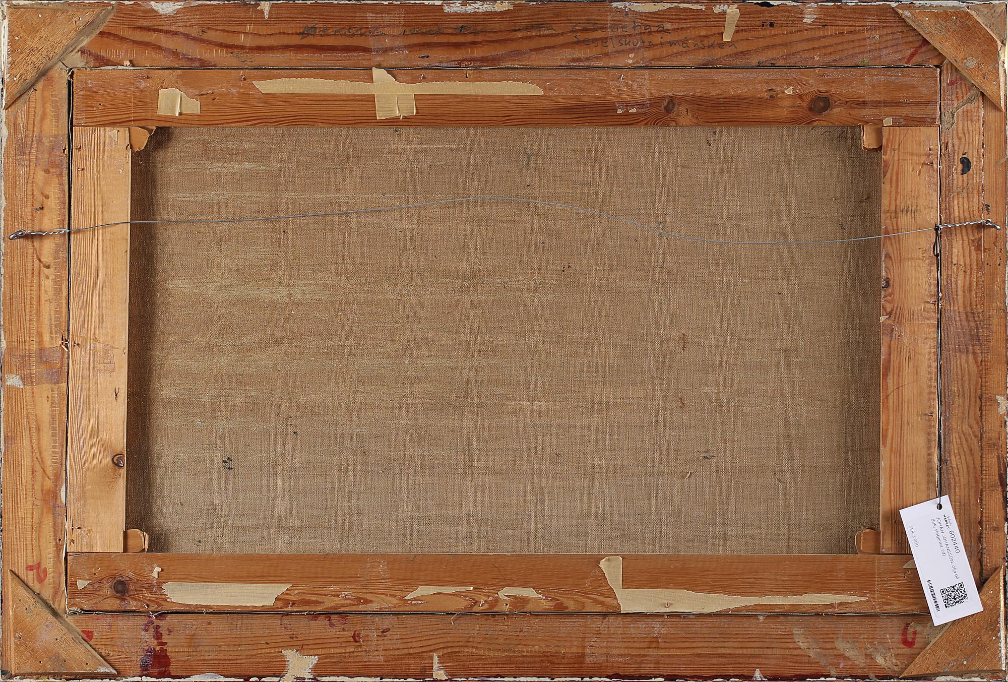 OKÄND KONSTNÄR, olja på duk, signerad "Joh Johansson".