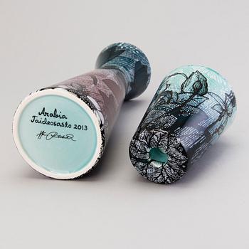 HEINI RIITAHUHTA, a porcelain vase/candlestick, Pro Arte 4/10 2013, signed Heini Riitahuhta.