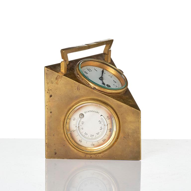 Reseur med barometer och termometer, Frankrike, 1900-talets början.
