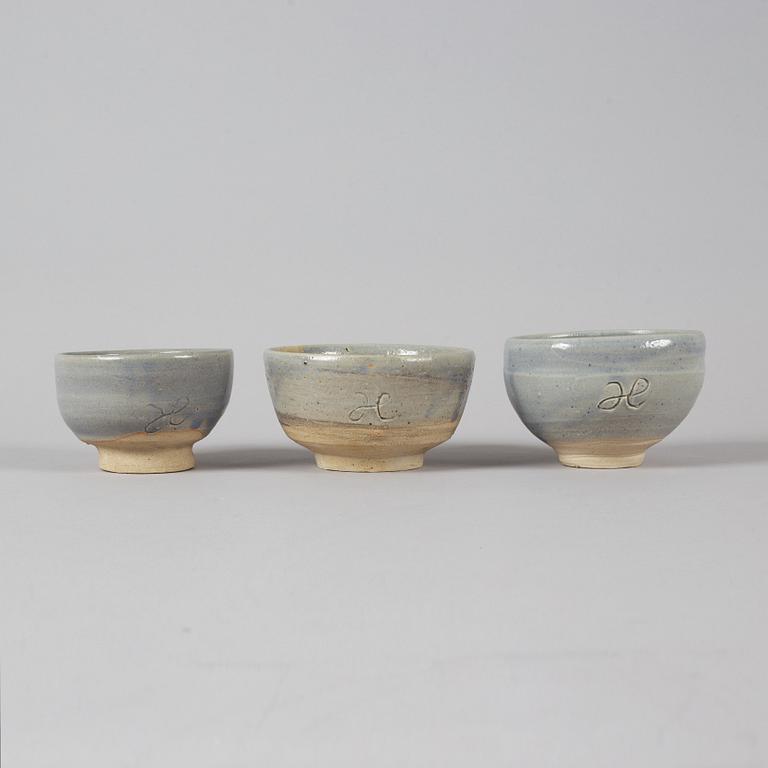 Three bowls by Hertha Hillfon.