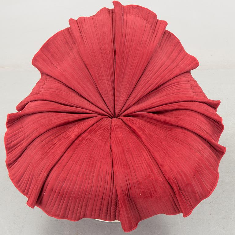 A MUTED RED KENNETH COBONPUE EASY ARMCHAIR, "Bloom", early 21st Century.
