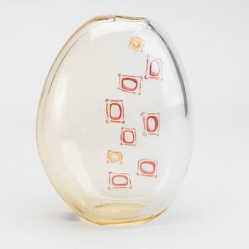 AN ALFREDO BARBINI GLASS VASE, Murano, 1965, signed.